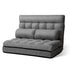 Floor Chair Lounge Sofa Bed 2-seater Folding Gaming Seat Recliner Fabric Grey